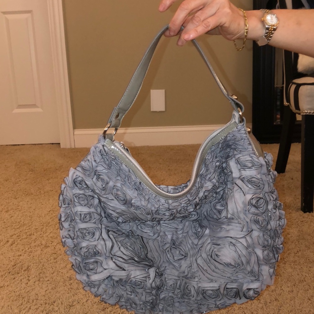 Grey Flower Shoulder Bag